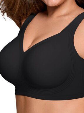 Black Jelly Bra Wireless Push Up Full Coverage Supportive Seamless Bra
